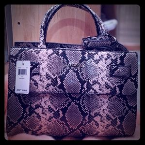 Guess Snakeskin Audrey Satchel